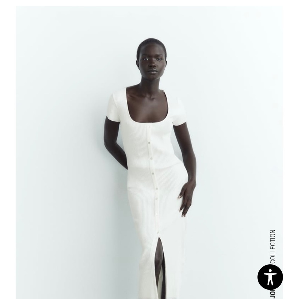 Zara ribbed dress with buttons